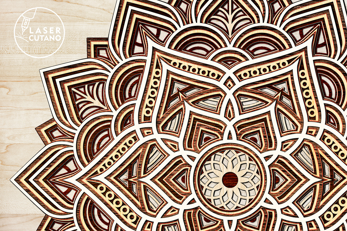 Mandala Multilayer Wall Art Cut File, a Design Template by LaserCutano (Photo 3 of 8)