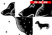 Dogs Collection Black and White Art, an Animal Illustration by Design by sebrodbrick (Thumbnail 11 of 22)