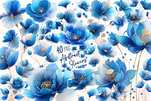 Abstract Flowers Clipart Bundle, an Illustration by Sublimation Artist
