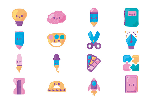 Cute Creative Tools Illustration Set preview 2
