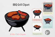 BBQ Grill Clipart, a Graphic by Artnoy (Thumbnail 1 of 5)