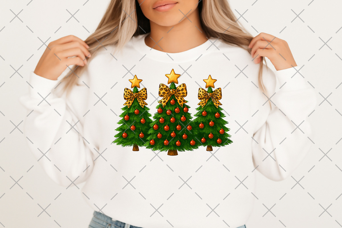 Coquette Christmas Trees Leopard Bow, an Illustration by Craft Nest (Photo 6 of 6)