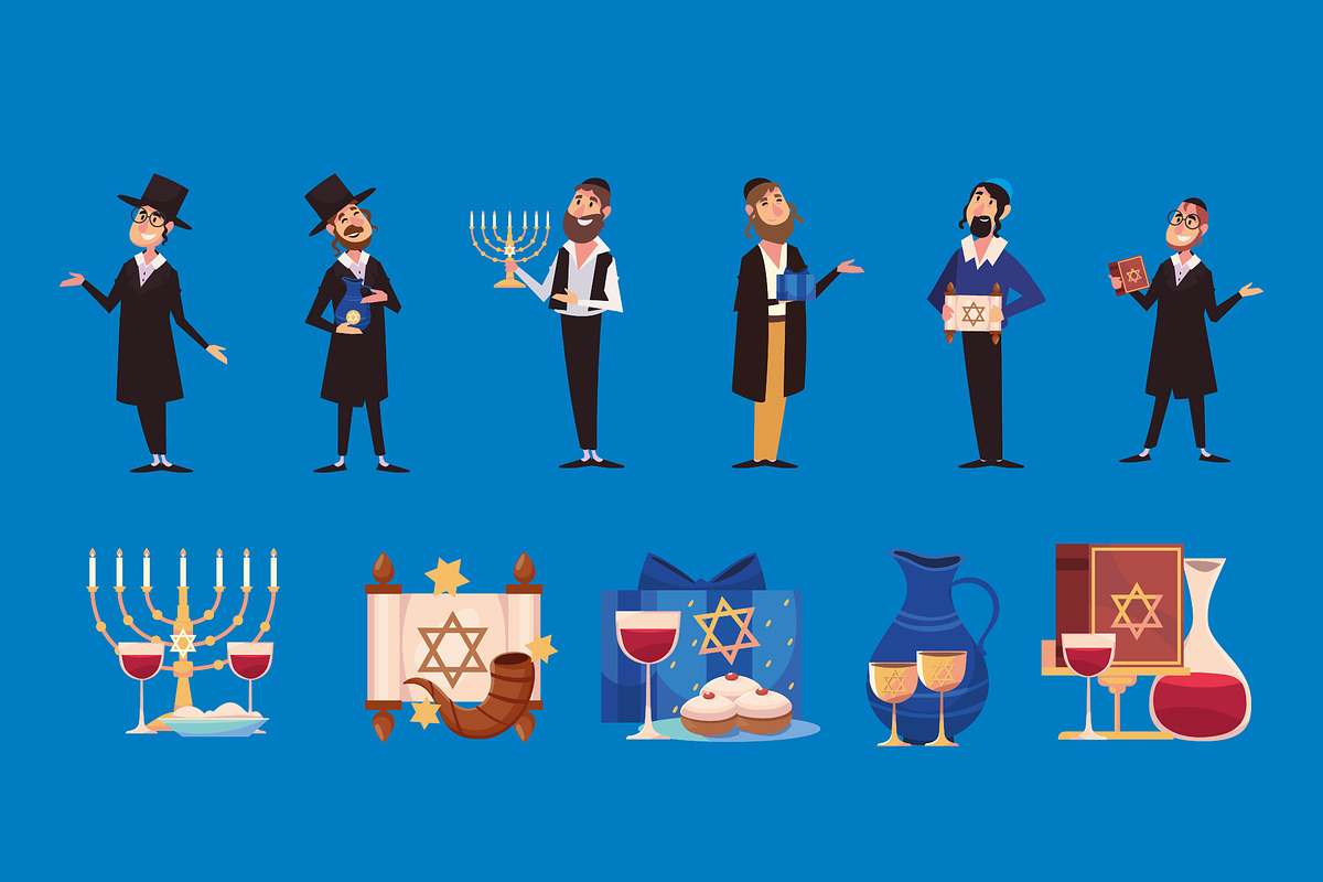Hanukkah Celebration Illustration Se