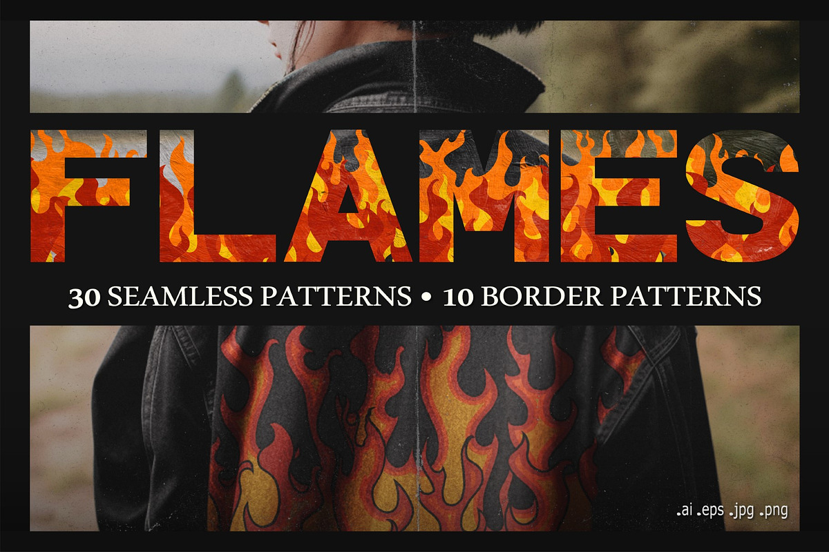Flames seamless patterns pack, a Pattern Graphic by Gudiny (Photo 1 of 11)