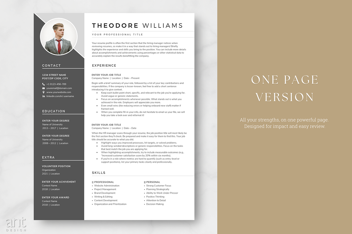 Modern Resume Template - Theodore preview 4