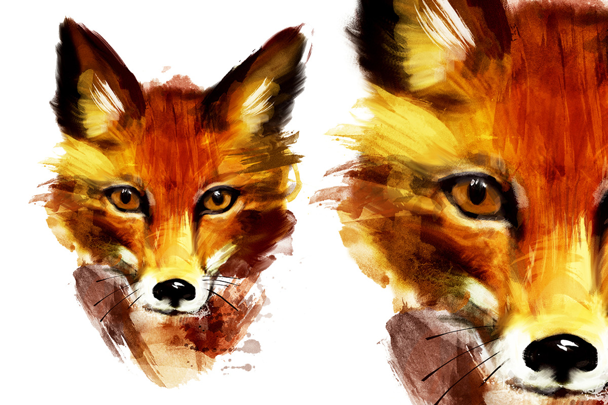 Set fox portraits .4 styles, an Animal Illustration by art_mouse (Photo 5 of 5)