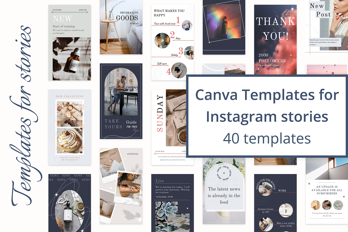 40 Templates for Instagram stories, a Social Media Template by KaluginaWEB (Photo 1 of 7)