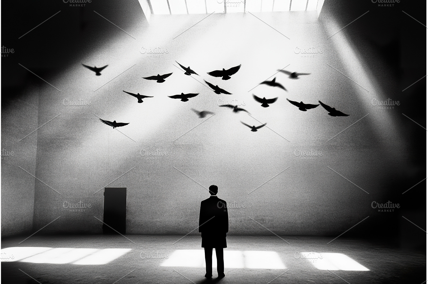 Solitary Man in Dark Suit Watches, an Architecture Photo by Lermont51