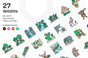 Wildlife Icons Set - Filled Line, an Icon by Kmg Design (Thumbnail 1 of 2)