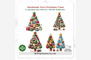 Handmade Yarn Christmas Tree Clipart, a Seasonal Illustration by Tanya Kart (Thumbnail 7 of 10)