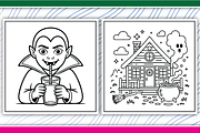 Vintage Halloween Coloring Pages, an Illustration by LightExpress (Thumbnail 2 of 5)