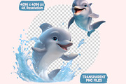 Dolphin PNG Clipart Bundle, a Graphic by M9 Design (Thumbnail 8 of 9)