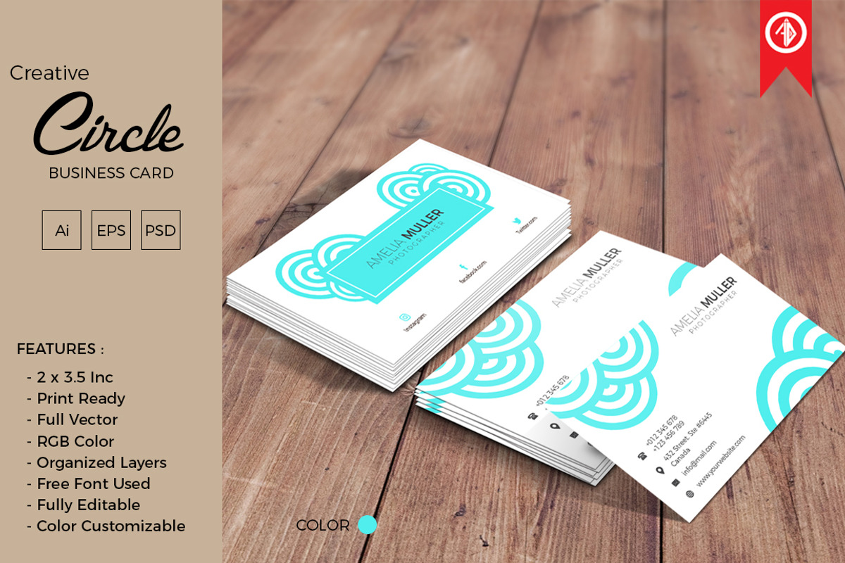 Creative Circle Business Card, a Business Card Template by Artha Desain