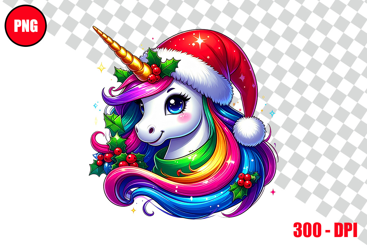 Christmas Unicorn Clipart Bundle, an Animal Illustration by taramija (Photo 15 of 26)