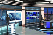 Virtual TV Studio News Set 27, an Architecture 3D Model by akerStudio (Thumbnail 16 of 49)