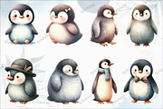Cute Penguins Clipart Bundle, an Illustration by designcity5 (Thumbnail 3 of 5)