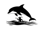 Dolphin Jumping Silhouette Vector, an Illustration by Designs_River (Thumbnail 51 of 51)