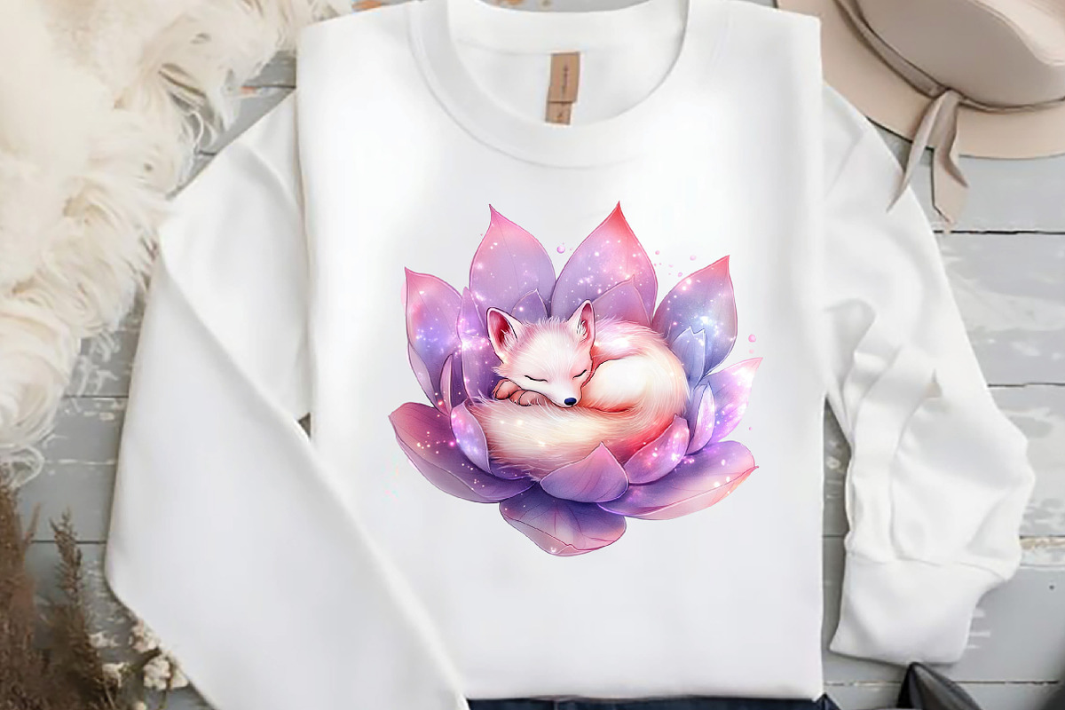 Cute Dreaming Arctic Fox Boho Clipar, an Illustration by DreamCafeArt (Photo 4 of 4)
