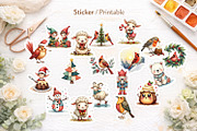 Christmas Watercolor Clipart PNG, an Illustration by Artnoy (Thumbnail 5 of 8)