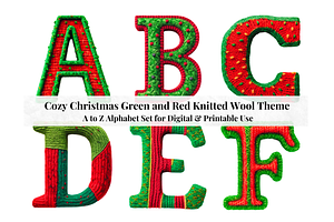 Christmas Knitted Alphabet Letters, a Decorative Illustration by Creative Art By SamM