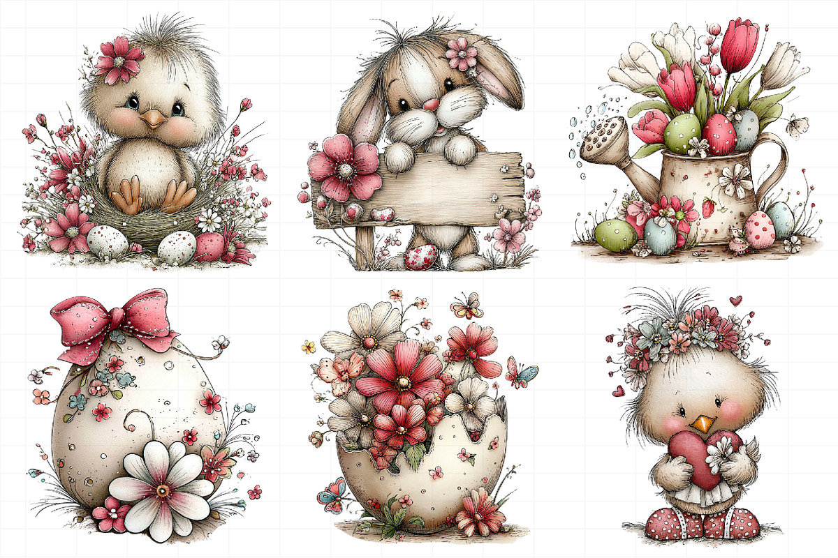 Whimsical Easter Clipart, an Illustration by Daily.Designs (Photo 6 of 7)