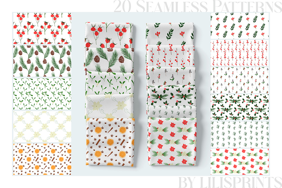 Winter floral clipart collection, an Illustration by lilisprints (Photo 4 of 7)
