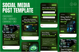 Cyber Security Instagram Post, a Social Media Template by Annora Studio