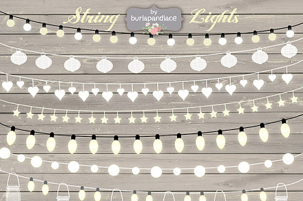Vector String Lights Clipart