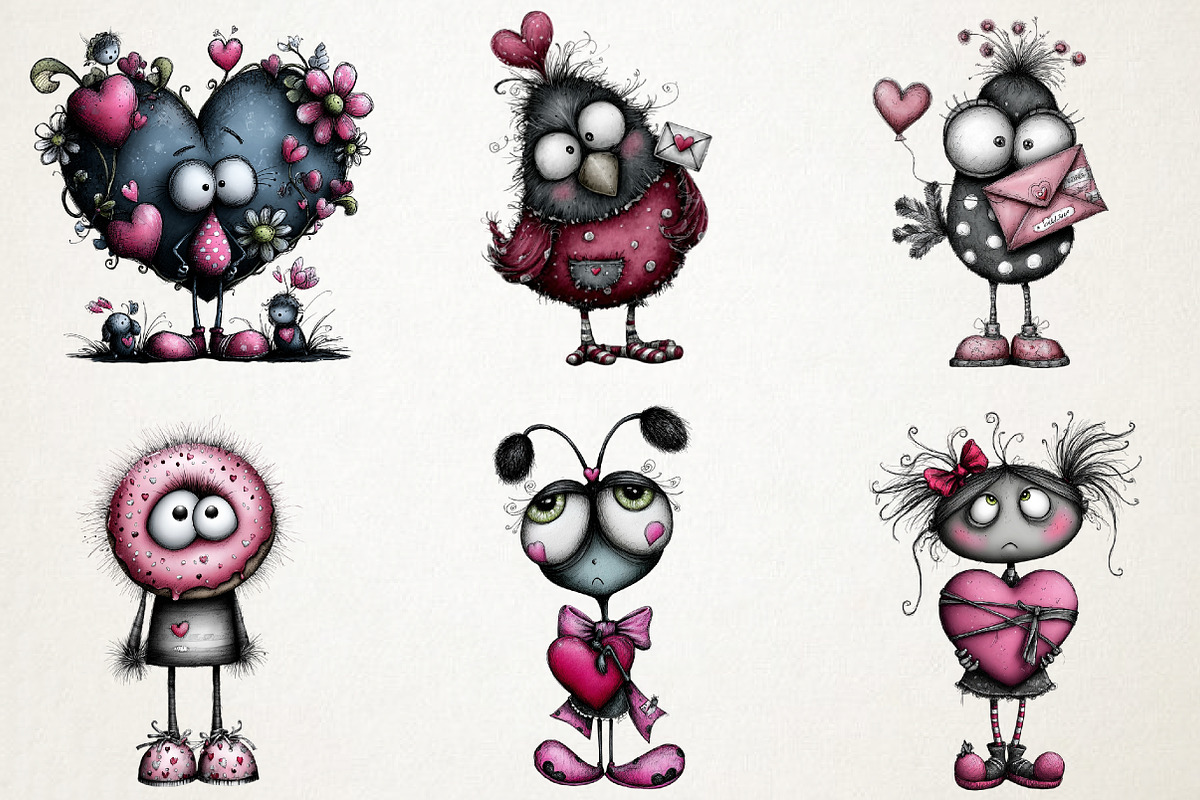 Cute Watercolor Valentines Clipart B, an Illustration by RobertsArt (Photo 5 of 7)