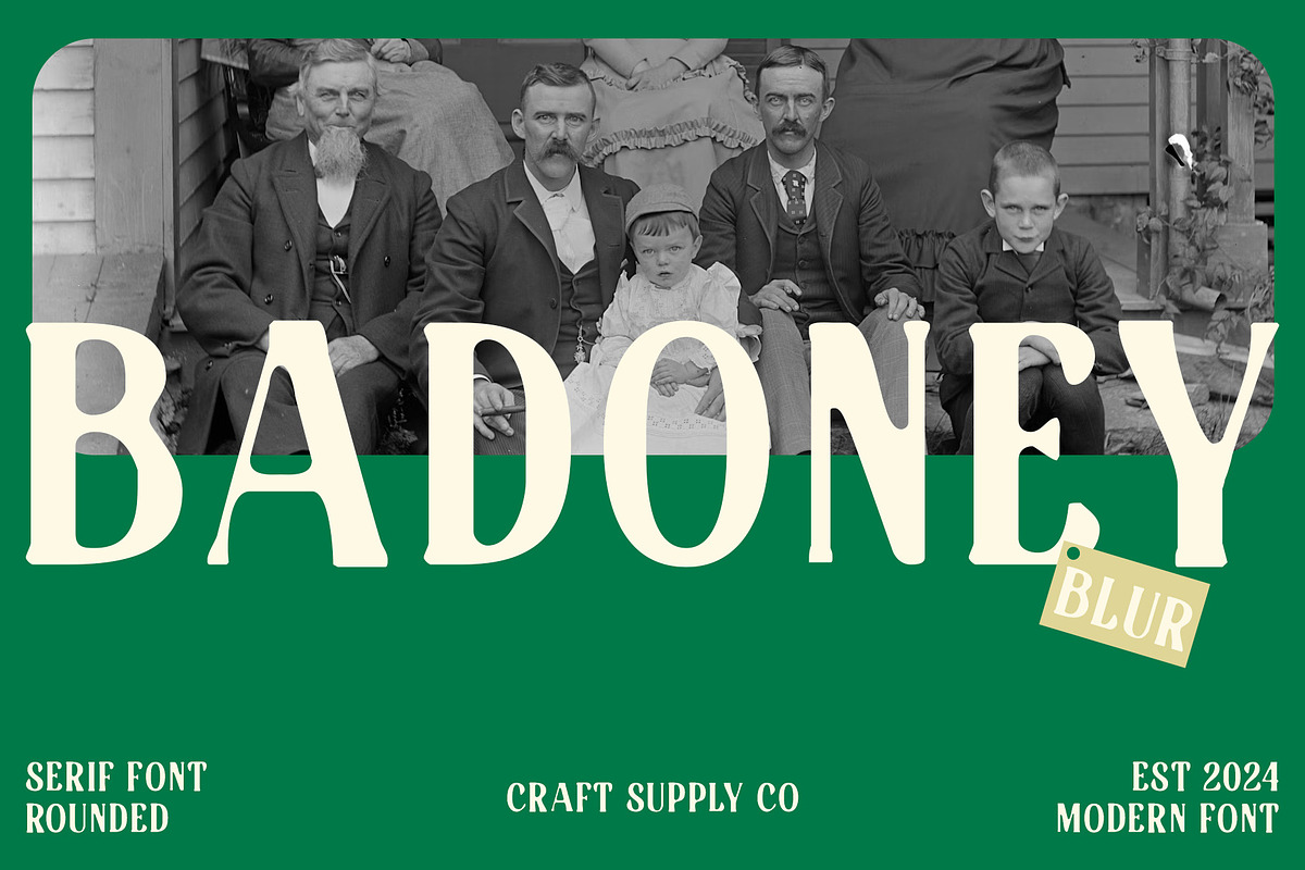 Badoney Blur, a Sans Serif Font by Craft Supply Co. (Photo 1 of 8)