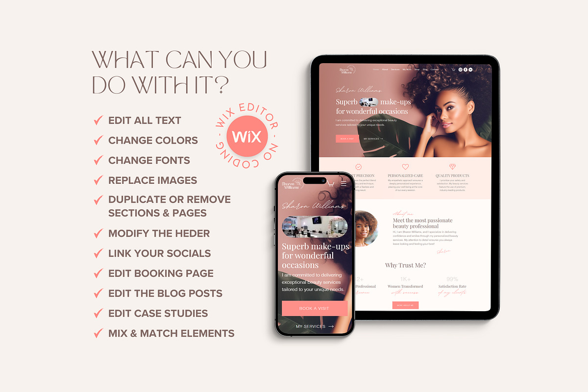 Beauty Salon Wix Website Template, a Wix Template by vectorocean (Photo 7 of 11)