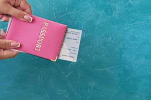 Passport control travel documents hands id ticket, a Person Photo by Photo Drive Studio