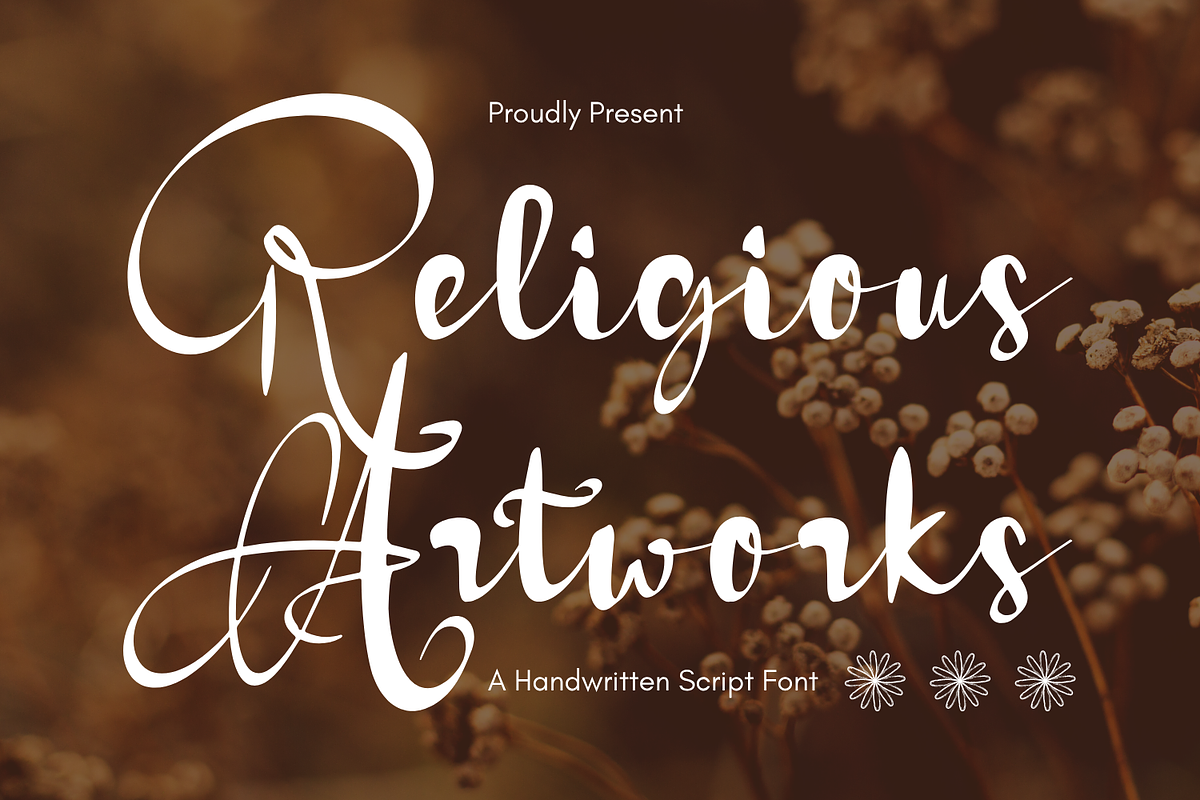 Religious Artworks Calligraphy Font, a Script Font by 177Studio (Photo 1 of 7)