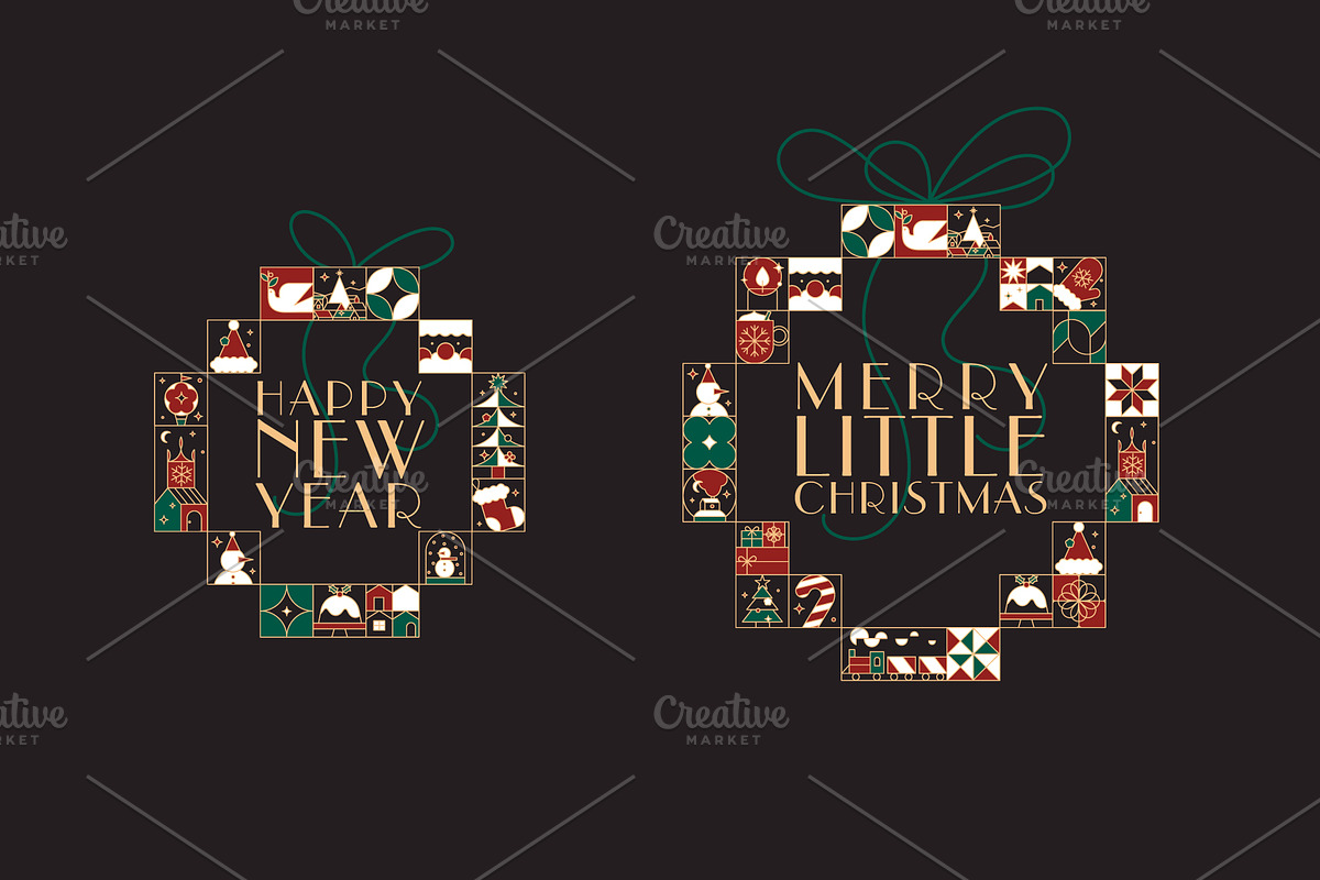 Mosaic Christmas Icon Collection, a Seasonal Illustration by Anna (Photo 7 of 12)
