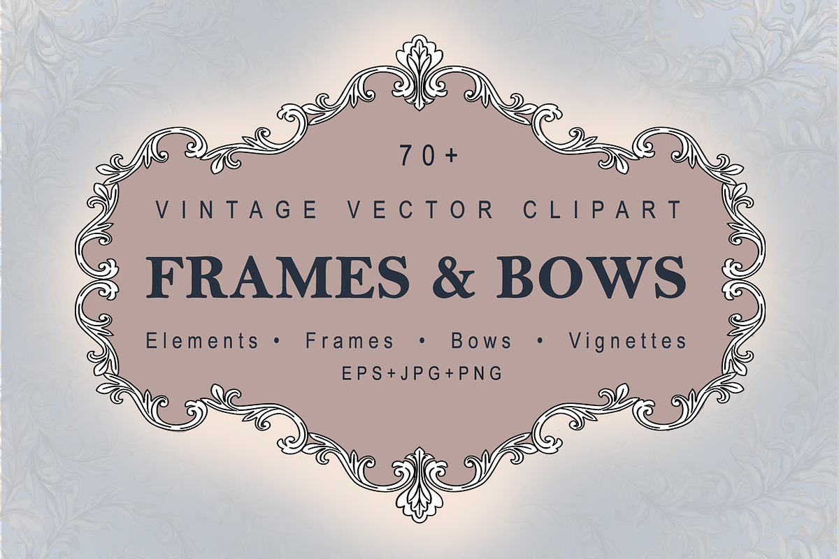 Vintage Vector Frames & Bows, a Decorative Illustration by EL_SUHOVA (Photo 1 of 11)