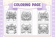 Winter Cottage Life Coloring Book, a Seasonal Illustration by HueNestify (Thumbnail 2 of 4)