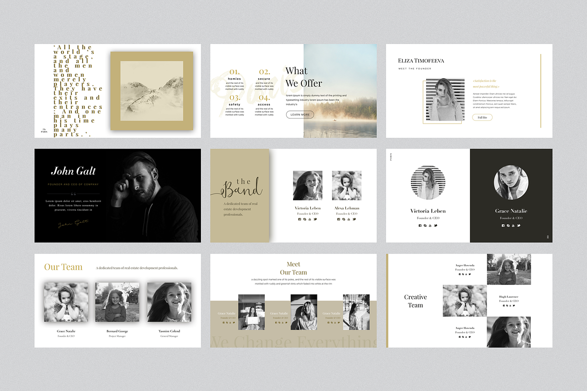 PARIS Powerpoint Template + Gift, a Presentation Template by Elizaveta ...