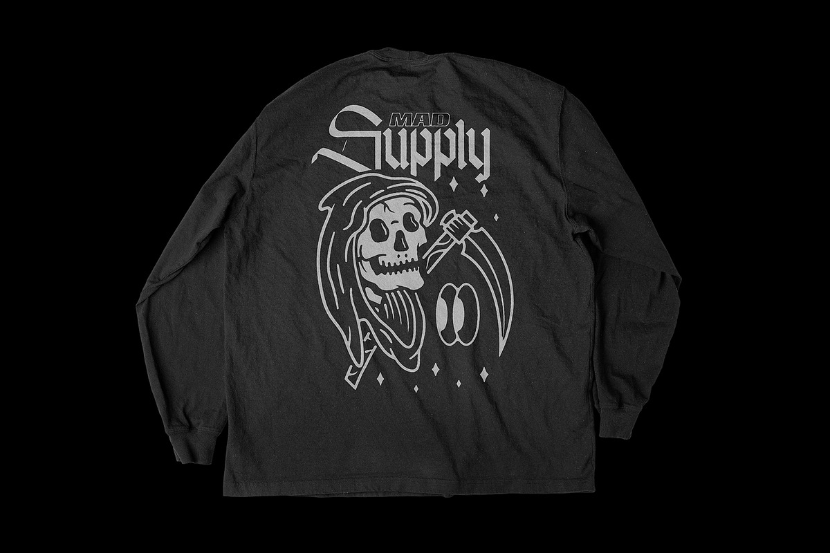 Worn Long Sleeve Pocket Tee Mockup, a Shirt Mockup by Mad Supply (Photo 7 of 7)