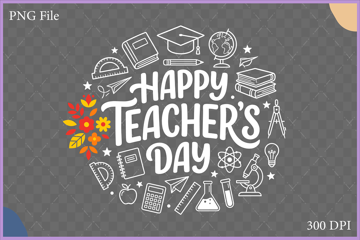 Happy Teacher's Day Vector Art SVG, an Object Illustration by Gfx Expert Team (Photo 2 of 3)