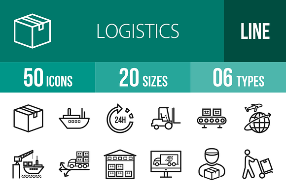 50 Logistics Line Icons