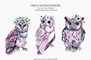 Boho Owls ultraviolet collection, an Animal Illustration by CrystalinaShop (Thumbnail 3 of 11)