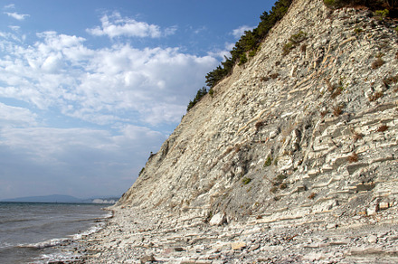 View of steep cliffs on the seashore, a Nature Photo by Schreibikus