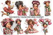 Whimsical Valentine Girl Clipart, an Illustration by OK Design (Thumbnail 2 of 6)