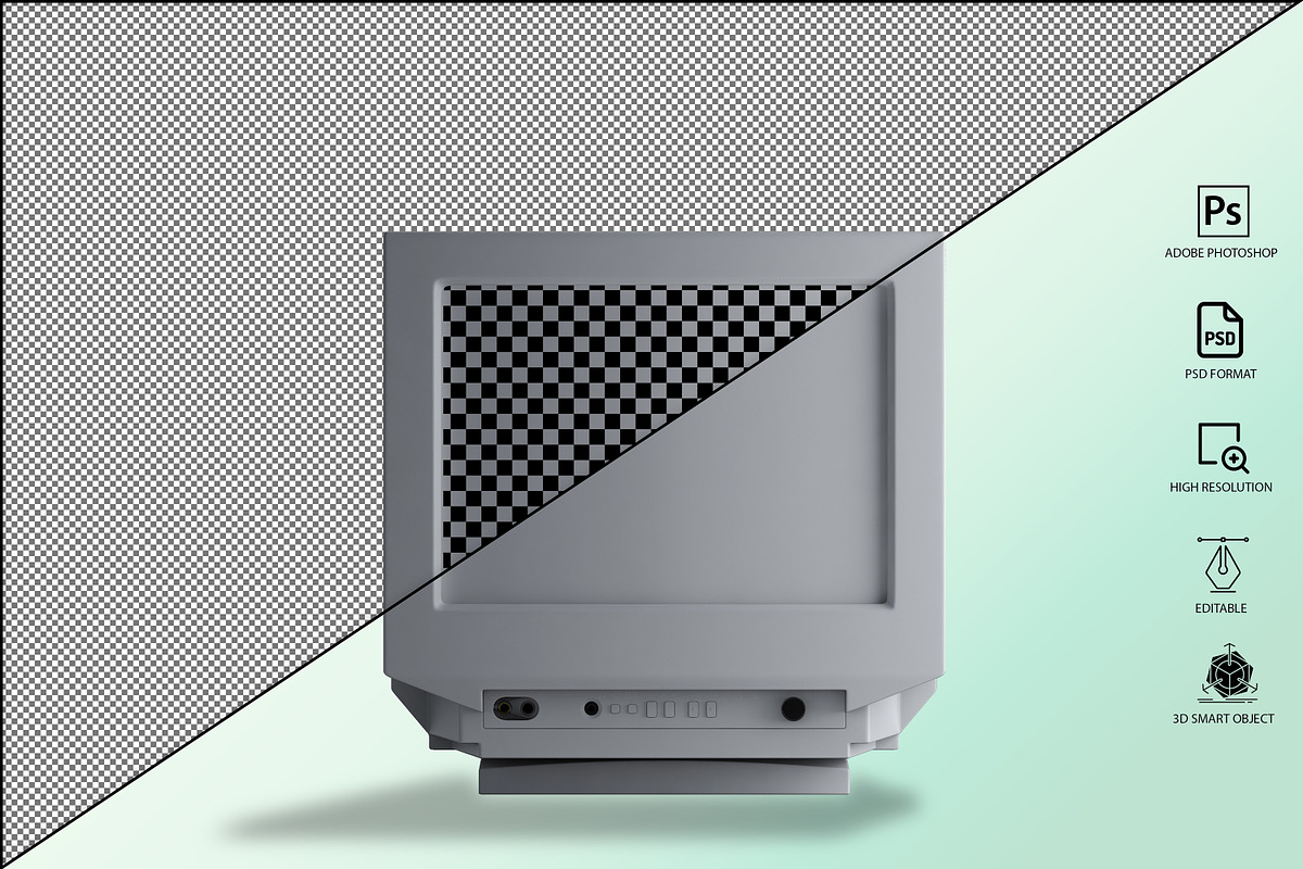 Generic CRT Monitor Mockup, a Mockup by GraphicVil (Photo 9 of 23)