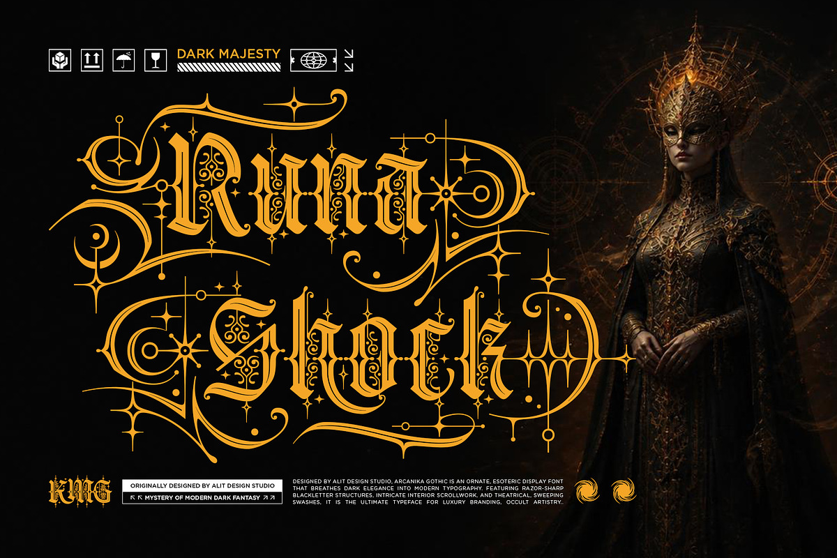 Arcanika Gothic Typeface, a Blackletter Font by alit design (Photo 9 of 20)