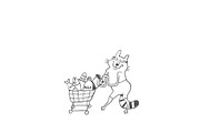 Sarcastic Shopping Cats Clipart, an Illustration by Anastasiya Klempach (Thumbnail 3 of 7)