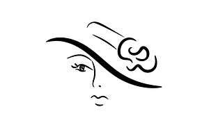 Outline of a woman, girl, a Pattern Graphic by RODINA