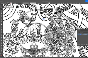 Viking Knotwork Dragon Coloring Page