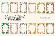 Seasonal Floral Frames & Borders Set, a Seasonal Illustration by CreativeChristiana (Thumbnail 1 of 6)