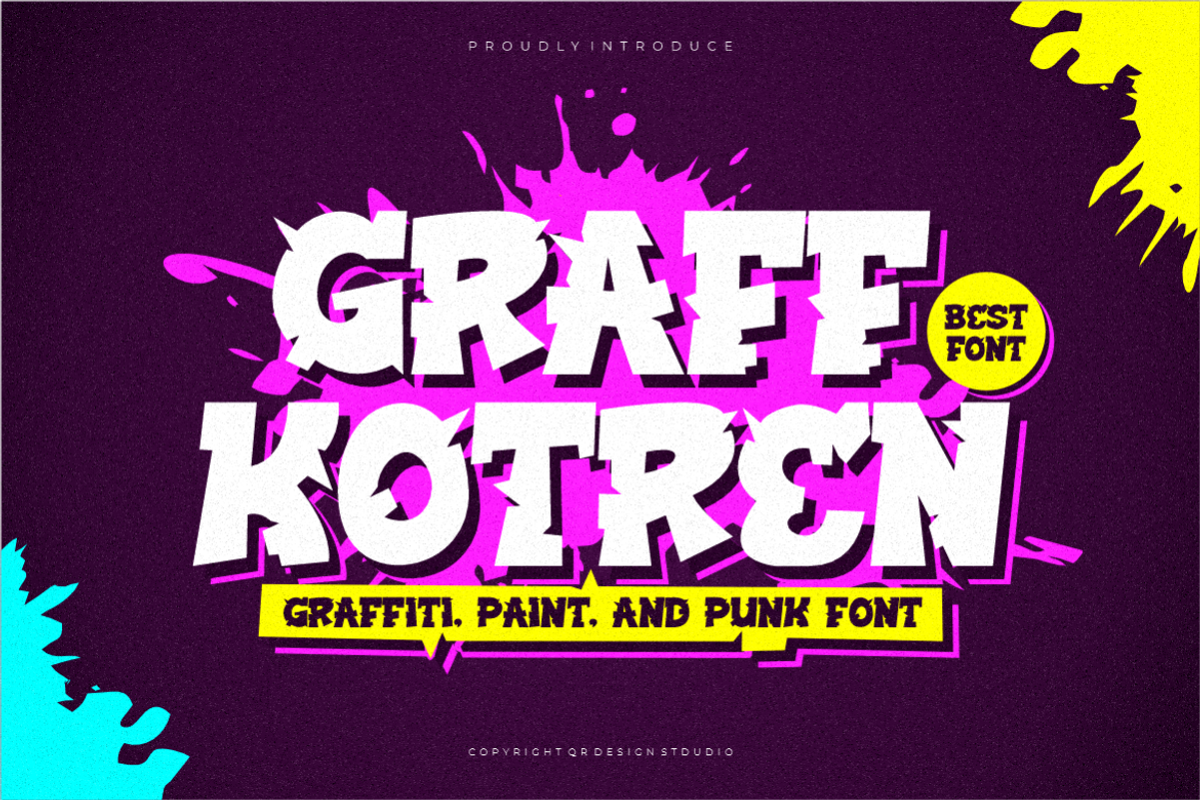 Graff Kotren - Paint & Graffiti Font, a Serif Font by QR Design Studio (Photo 1 of 7)